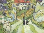 Vincent Van Gogh Village Street and Steps in Auers with Figures (nn04) France oil painting artist